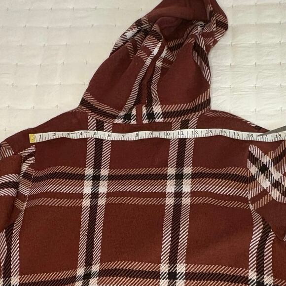 Tahari 3/4 Length Plaid Sweater Wrap Cardigan Women's XL | Rust & Brown | EUC - Picture 11 of 12